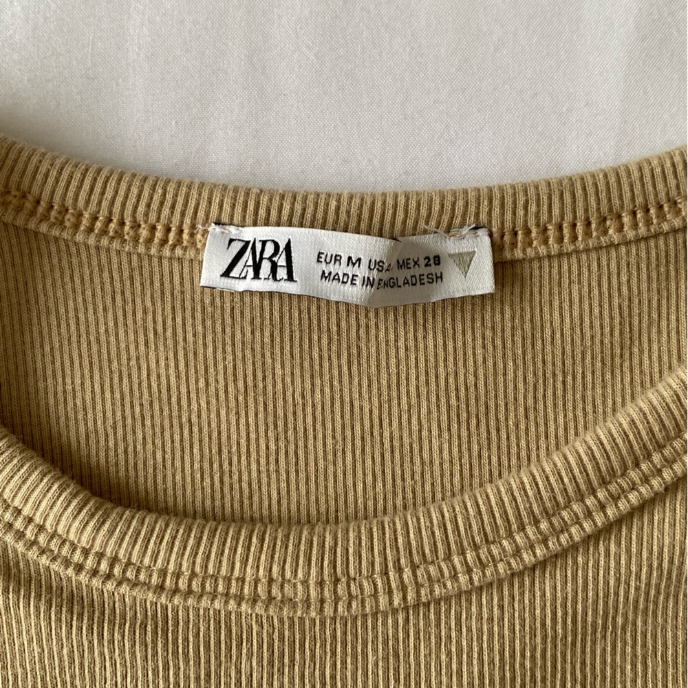 Zara Tan Ribbed Tank Top - Picture 2 of 2